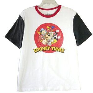 Looney Tunes Characters Group Men's Size L White T-Shirt Tee
